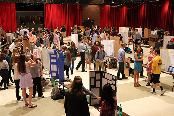 15th Annual High School Research Symposium held in the Brown Ballroom in the Bone Student Center at Illinois State University (photo credit: Janet Niezgoda).